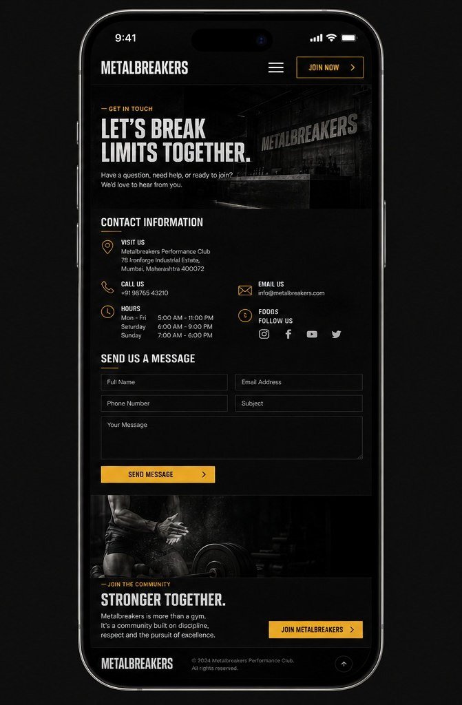 Metalbreakers concept on a phone: the contact screen.